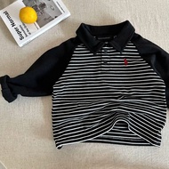 Cotton POLO shirt with horse embroidery for boys to wear at home, to school, and out in 3 colors, si