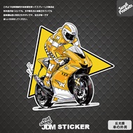 Jdm Motorcycle Rider Waterproof Reflective Car Sticker Scratch Block Motorcycle Electric Vehicle Helmet Sticker