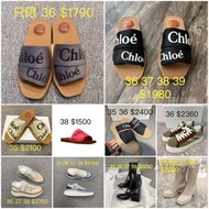 Chloe 拖鞋 mules / sneakers 波鞋休閑鞋 /rainboot 雨靴 35 36 37 38 39 $1500-$3760 (價錢看相片)