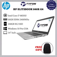 HP Elitebook 840r G4 Touchscreen i7-8650U 16GB DDR4 RAM 240GB M.2 SSD Win 10 Pro Laptop (Refurbished)