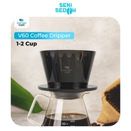 V60 Coffee Dripper B75 Manual Plastic Coffee Brewing Tool 1-2 Cup Flat Bottom Coffee Dripper V-Flat 