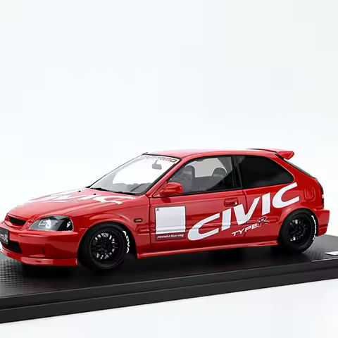 Resin Material 1:18 Scale Honda Civic EK9 Type R Resin Simulation Static Car model