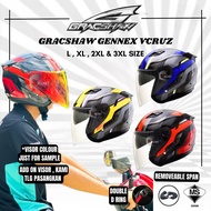 GRACSHAW GENNEX G535 VCRUZ HELMET DOUBLE VISOR (GRACSHAW HELMET HONDA GENNEX VCRUZ SERIES RS150 OPEN