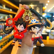 New Cartoon One Piece Luffy Doll Keychain Sweater Luffy Doll Backpack Pendant Car Keychain Children'