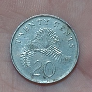 uang koin Singapura 20 cent 2011
