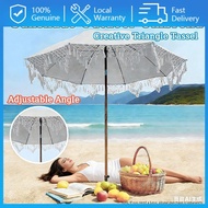 European Style White Triangle Weaving Lace Outdoor Umbrella for Garden Patio Beach Sun Protection