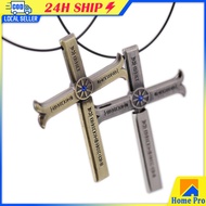 One Piece Necklace Cross Dracule Mihawk Cross Necklace Jewelry Metal Ornaments Gift Cosplay