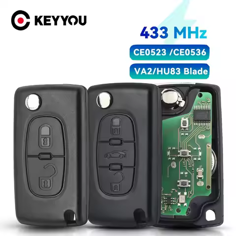 KEYYOU ASK FSK CE0536 CE0523 Car Key For Citroen C1 C2 C3 C4 C5 Berlingo Picasso For Peugeot 207 307