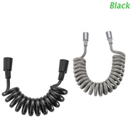 BLACK Telescopic Shower Hose Spring Shower Hose for Water Plumbing Toilet Bidet 1.5m