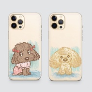 Soft silicone fuzzy puppy iphone case for iphone 7 8 Plus 6 6s Plus 11 13 12 14 Pro MAX XR X XS MAX 