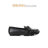 Giày mọi nữ da phối nơ kiểu dáng thanh lịch Bowy Loafers SABLANCA MO0023