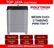 MESIN CUCI POLYTRON 7KG TWIN TUB/POLYTRON 2 TABUNG 7KG PWM-7081Y NEW SERIES