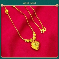 ASIX GOLD Original Gold 916 Women's Love Necklace Emas Ori 916 Kalung Cinta Wanita 金916女士爱心项链