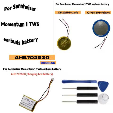 For Sennheiser Momentum True Wireless 1 TWS earbuds battery With 2 wires CP1254 65mAh CP1454 AHB7025