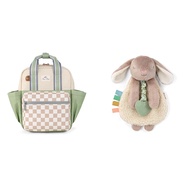 Itzy Ritzy Toddler Backpack with Adjustable Straps & Spacious Interior Plus Itzy Lovey Bunny with Te