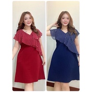 Stretch Dress With Polka Dot Pattern Bust 42