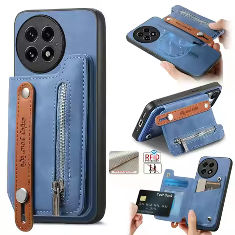 2IN1 Detachable Zipper Leather Card Back Case for Oneplus 13R 13 12R Ace 5 Pro 3V Ace3 Nord CE 4 One