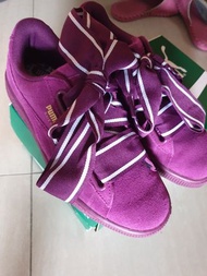PUMA紫麂皮緞帶鞋