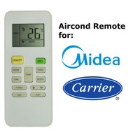 Midea Carrier Remote Control aircond rn02a rn02b rn02c rn02d rn02e rn02h/bg