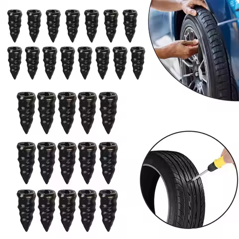 10-30PCS Rubber Self-tapping Screws For Tire Repair Silicone Car Screw Tyre Plug Repair Rubber Cemen