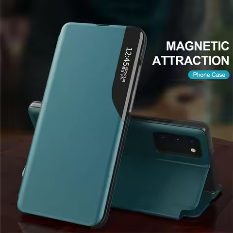 Smart Window View Magnetic Leather Flip Case For Samsung Galaxy S26 Ultra S25FE S24＋S22ultra S20 FE 