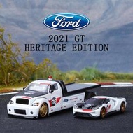 『星之漫』1:64運輸車隊拖車合金模型收藏擺件2021福特GT FORD-白色