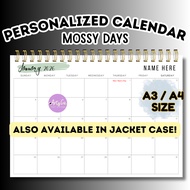 A4 A3 PERSONALIZED 2026 FLAT DESK CALENDAR PLANNER CUSTOMIZED HIGH QUALITY A4 GIFT IDEAS MOSSY DAYS