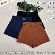✨January✨ 5851 新品高腰时尚短裤韩系百搭橡筋裤头+罗马面料