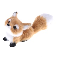 Simulation Brown Fox Toy Furs Squatting Fox Model Home Decoration Animals World with Static Action F