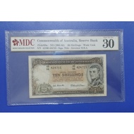 1961 1965 10 shillings commonwealth of Australia reserve bank MDC 30 p#33a