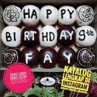 Kue donat cake ultah ulang tahun toping coklat by aida's snack bandung