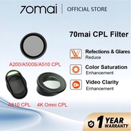 70mai A200/A500S/A510/A810/4K Omni CPL Filter ReduceReflections And Glares Enhance Color Saturation