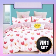 High Quality [HOT CADAR 5D 7IN1 SET ONCE THICK BLANKET BEDSHEET FITTED WITH COMFORTER 7IN1