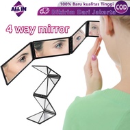 360 Foldable Mirror 360 Folding Barber Mirror Portable Folding Makeup Mirror 4 Way Mirror 4 Sides Ba