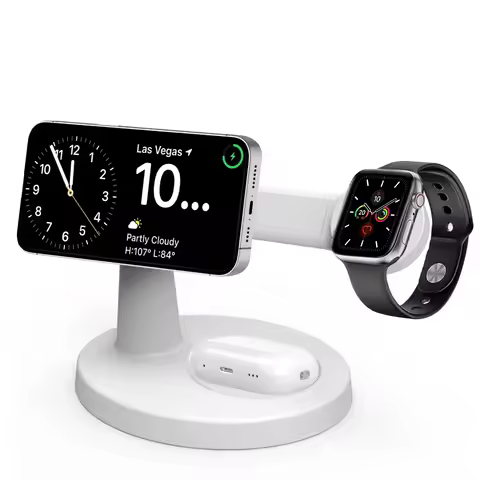 3 in 1 Magnetic Wireless Charger Stand Fast Charging Station for MagSafe iPhone 16 15 14 13 Pro Max 