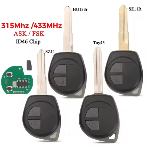 jingyuqin 315Mhz/434MHz Car Remote Key ASK FSK ID46 for Suzuki SWIFT SX4 ALTO VITARA IGNIS JIMNY Spl