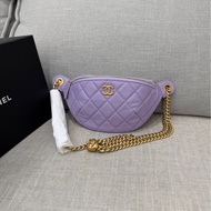 Chanel 香奈兒香芋紫愛心調節胸口包 腰包