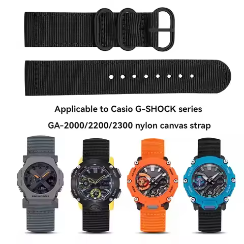 For Casio G-SHOCK Series GA2000 GA-2300/2200/2000 Outdoor Sports Climbing Nylon Canvas Watch Strap W