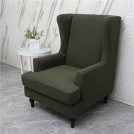 Split Style Wingback Chair Cover Solid Color Wing Back Chair Slipcover Home Ho Office Club Bar Furniture Protector Cover
