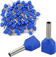 Baomain AWG 14/2.5mm² Wire Copper Crimp Connector Twin Insulated Ferrule Pin Cord End Terminal Blue 