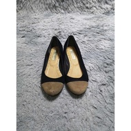 Black Brown Round Toe Ballet Flats