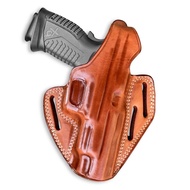 Premium Leather Three Slot Pancake OWB Holster with Thumb Break Fits FNX 45 Tactical 5.3'' Threaded 