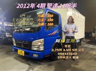 2012年 FUSO 4期 canter 堅達 11呎半 6門廂車 左右大雙開 以升載重五噸