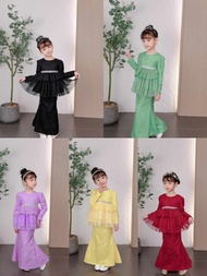 Baju Raya 2023 Baju Set Peplum Budak Perempuan Peplum Baju Kanak2 Perempuan Kid Girls Fashion Baju Kurung Organza