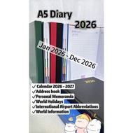 [READY STOCK] A5 Diary 2026 Hard Cover Schedule Book JAN-DEC 2026