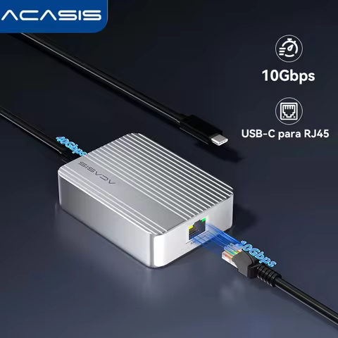 Acasis 10Gbps USB-C Ethernet Adapter for USB4 | MacBook/Mac Studio/PC/Lactop | 10000Mbps RJ45 LAN Ca