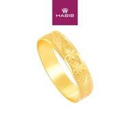 HABIB 916/22K Yellow Gold Band Ring (Belah Rotan) CHR020623