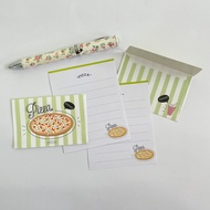 Mini Letter Writing Set – 4pcs Deco Paper & 1pc Envelope –  Pizza Hotdog Burger Sandwich Food - Mail