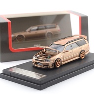ZOOM X ARTWORK 1/64 STAGEA GT-R R34 WAGON OPENABLE HOOD WITH DETAILED ENGINE GOLD EXCLUSIVE