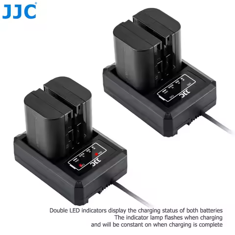 JJC USB Battery Charger for Canon LP-E6 LP-E6N EOS R R5 Mark II R6 Mark II 6D Mark II 5D Mark IV III